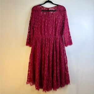 Torrid Burgundy Red Lace Dress
